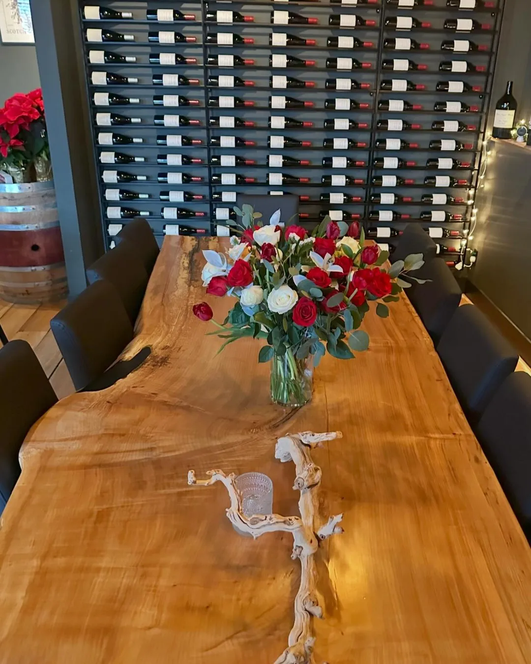 Custom metal wine rack with welded construction