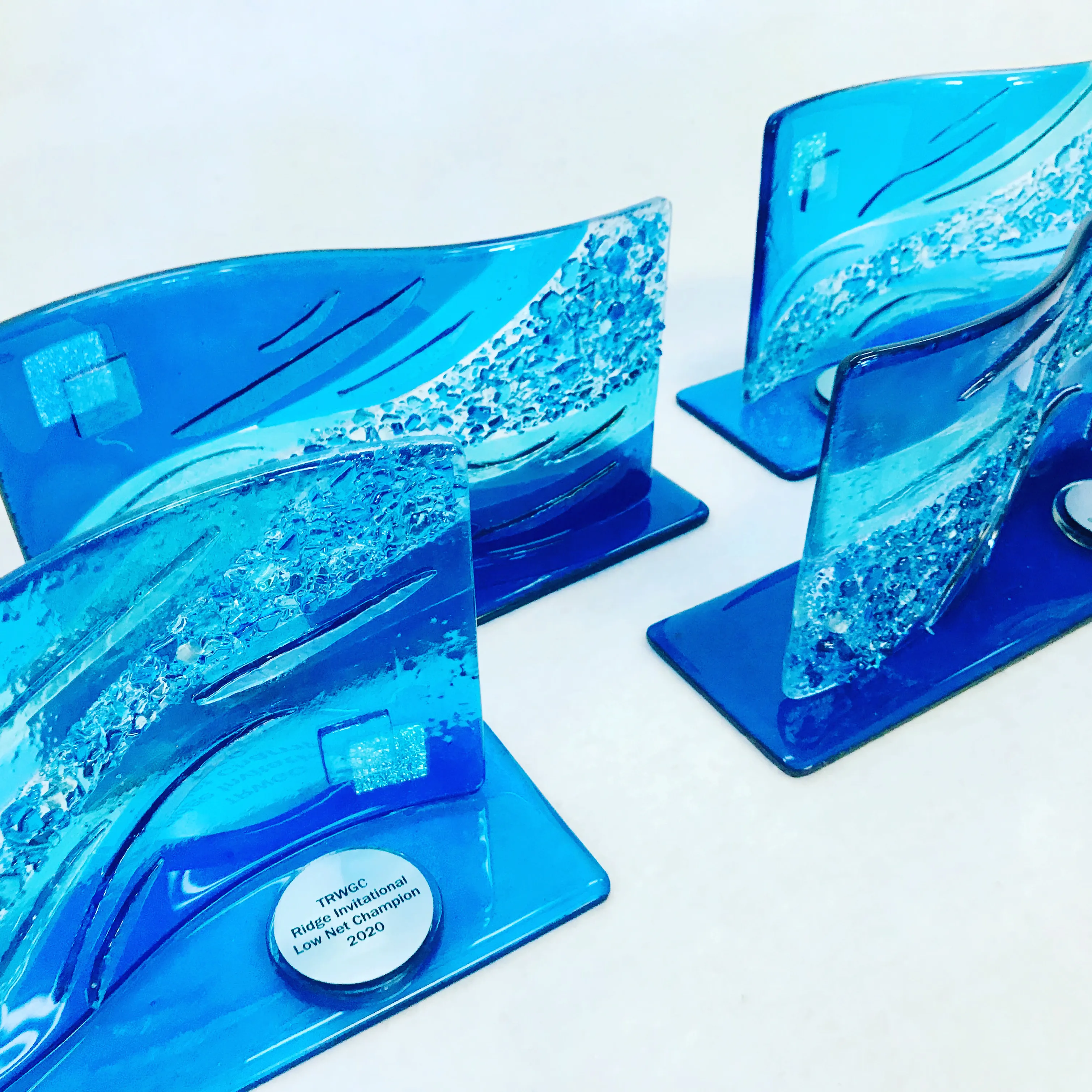 Custom glass award with polished finish