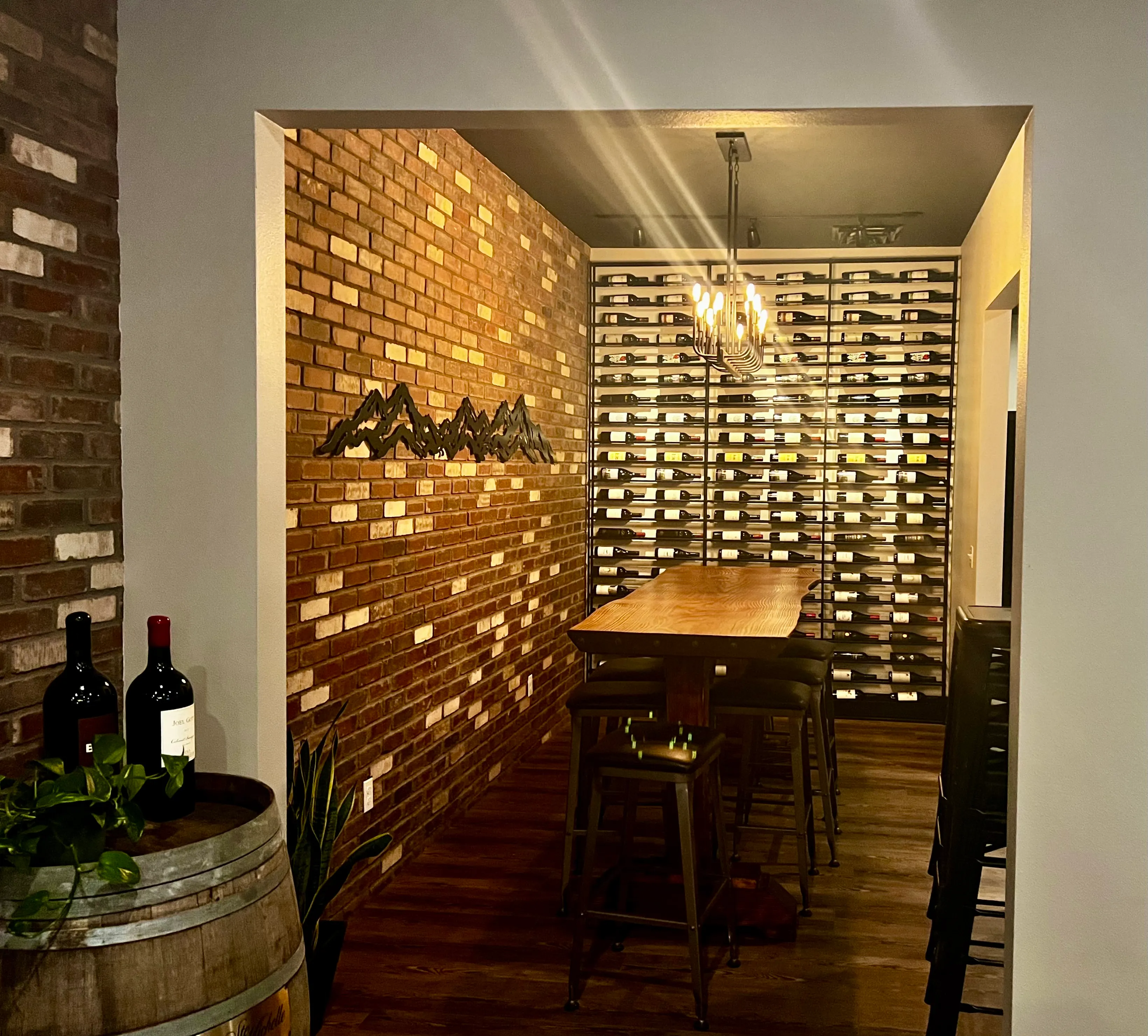 Handcrafted steel wine rack with modern style