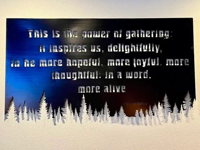 Decorative metal sign with welded design