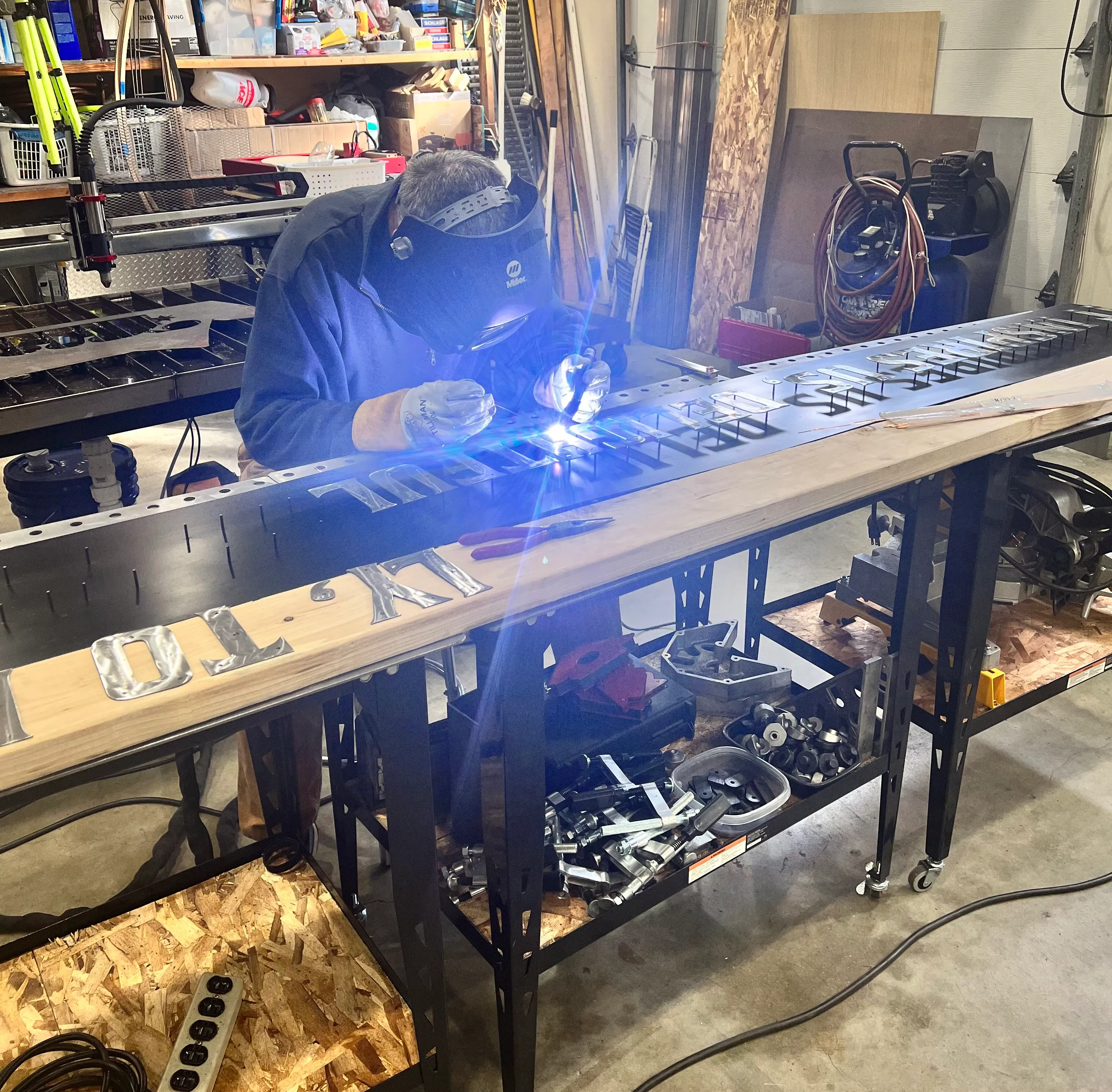 Chris Working in the Shop