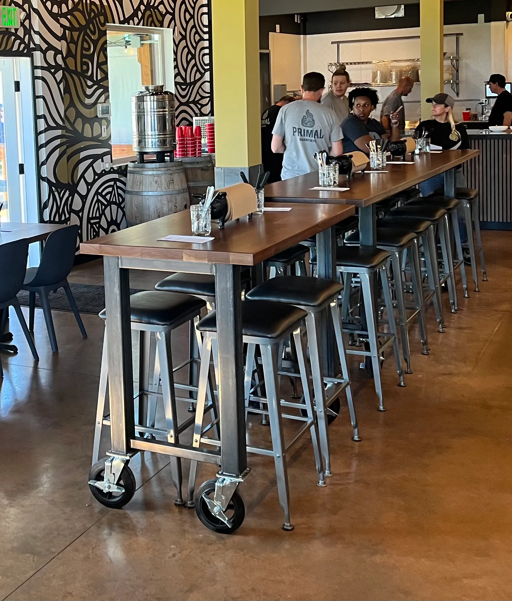 Metal furniture piece with modern aesthetic