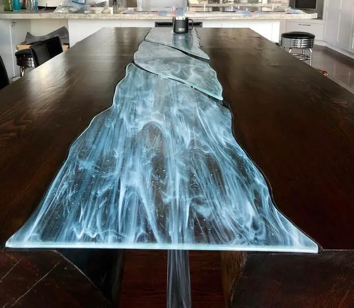 Welded steel table with clean lines
