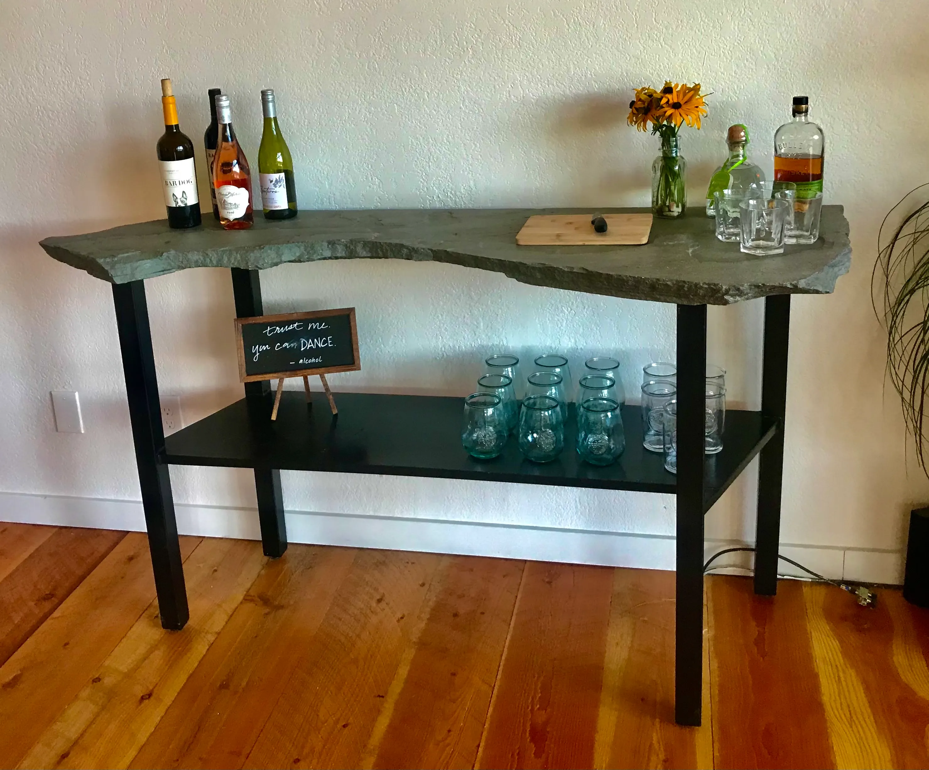 Custom metal and wood furniture combination