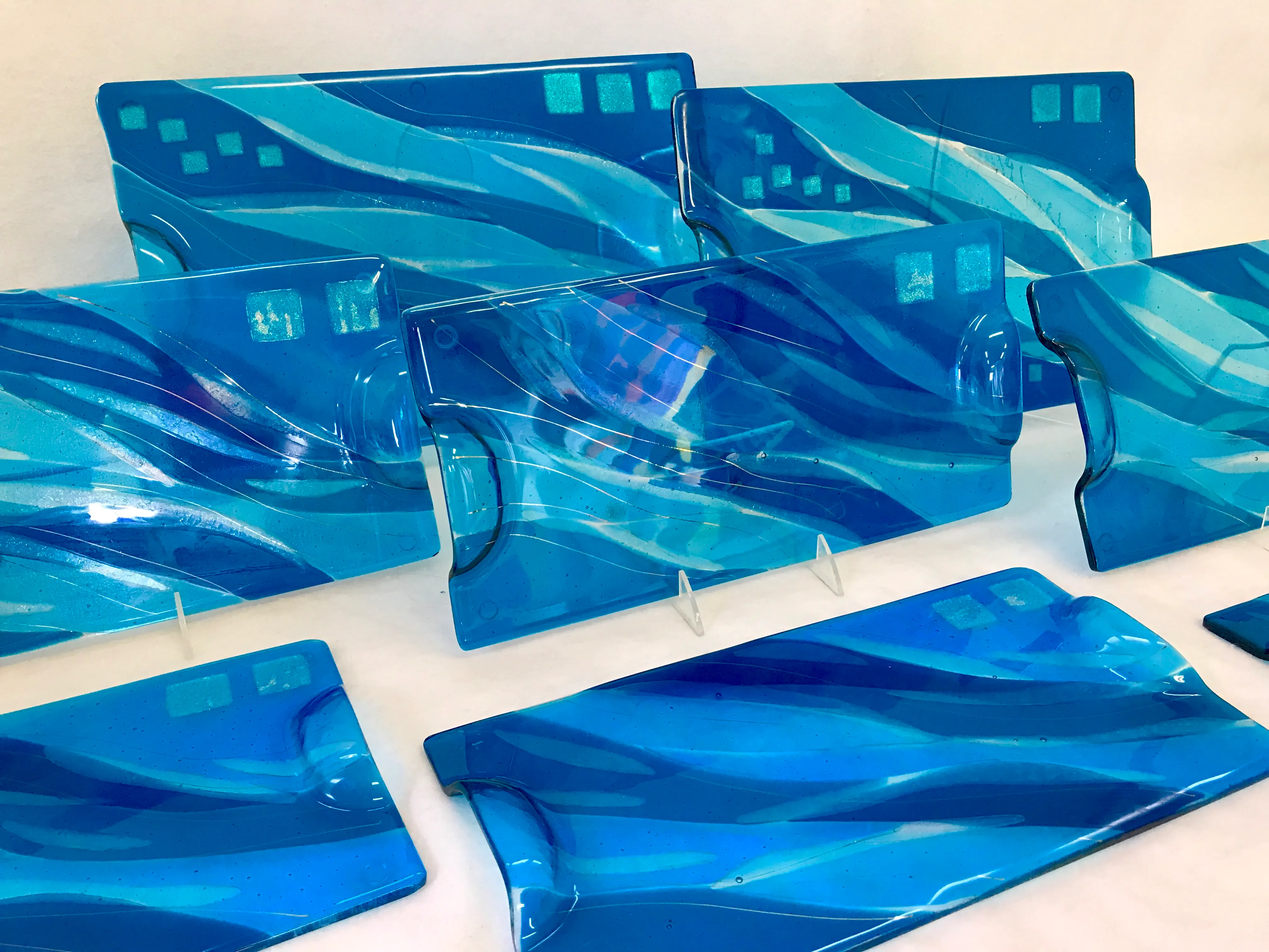 Glass platter with Pacific Northwest inspired design