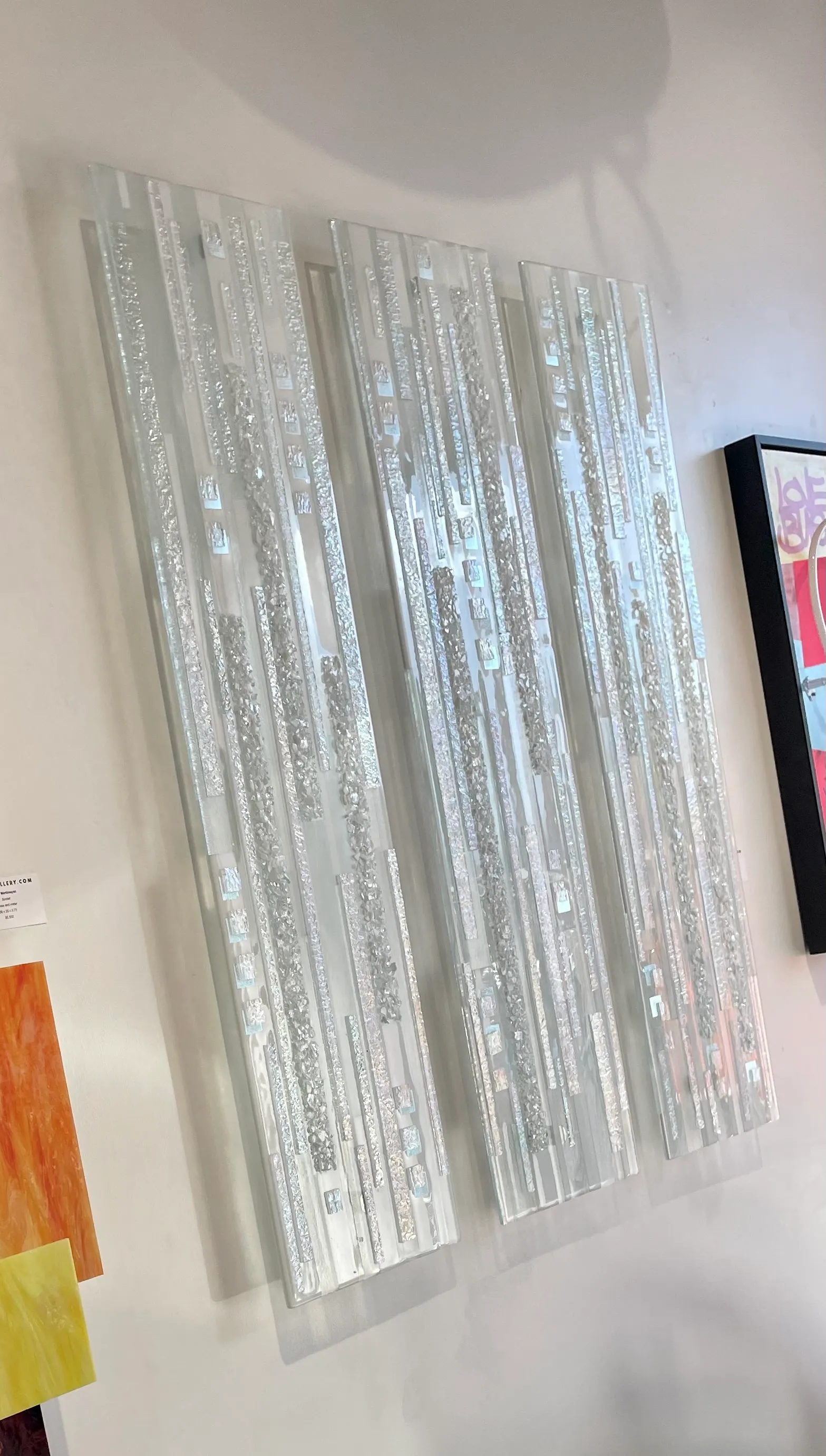 Glass sculpture with intricate color blending