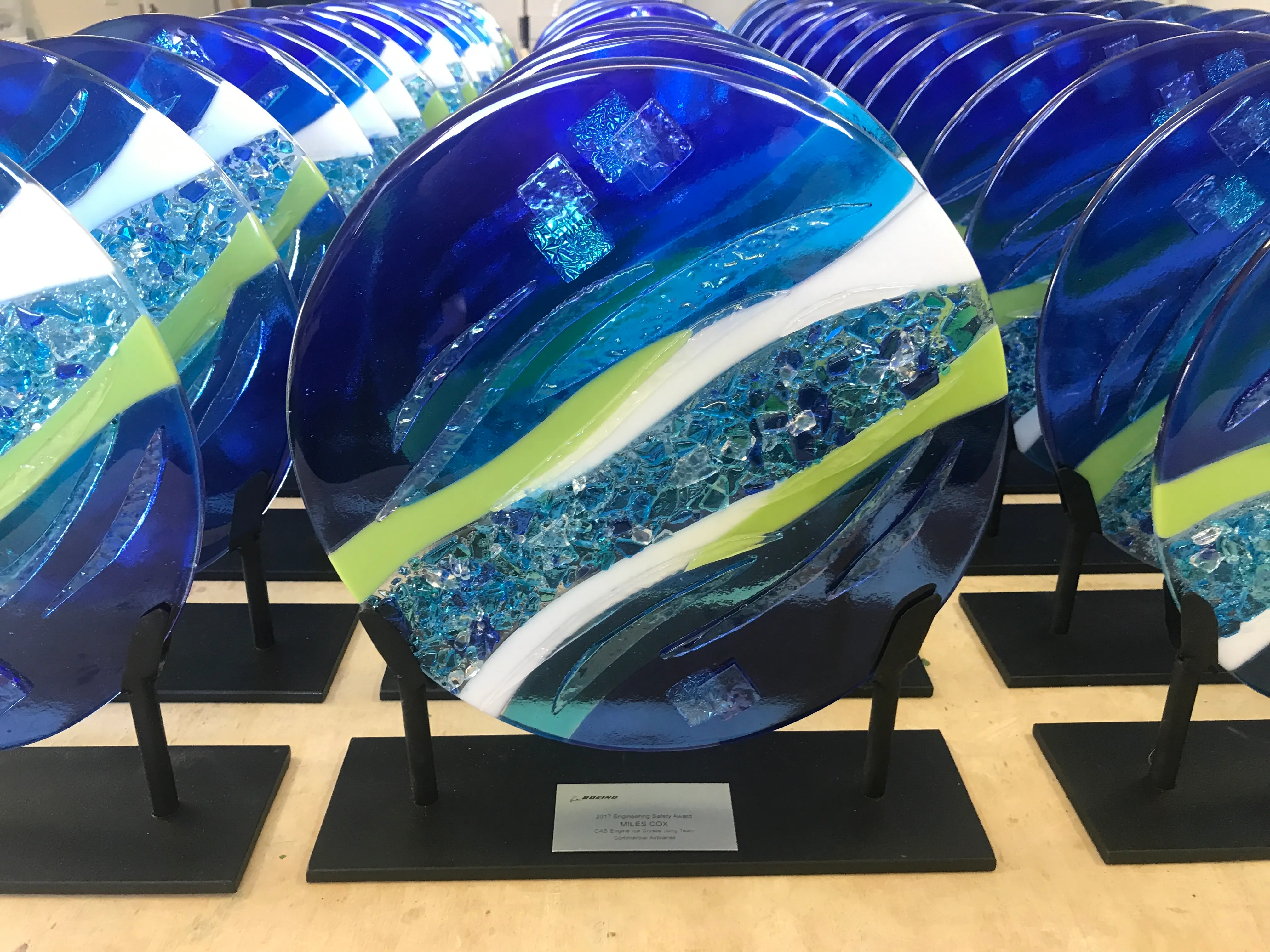 Glass award with elegant modern design